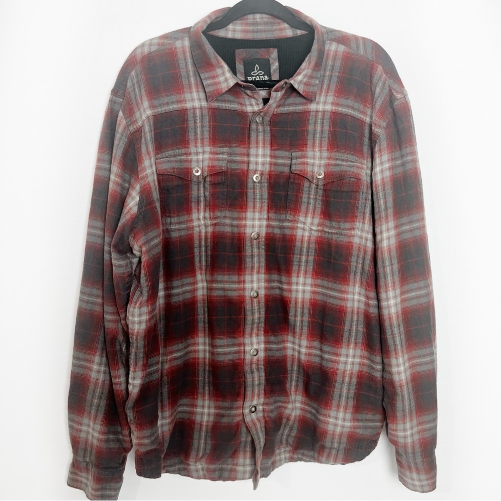 Prana Men’s Flannel Plaid Shacket Sz XL
